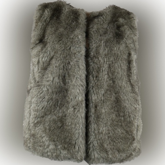 The Limited M/L faux fur vest tan/gray - Picture 1 of 9